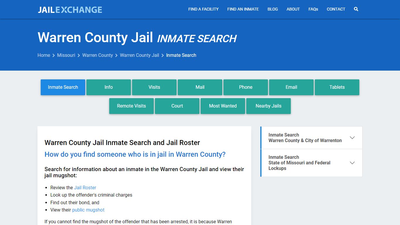 Inmate Search: Roster & Mugshots - Warren County Jail, MO